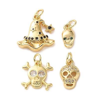 Латунные микро проложить кубического циркония подвески, без кадмия и без свинца, с прыжковых колец, реальный 18 k позолоченный