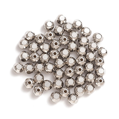 304 Stainless Steel Beads, Faceted, Round