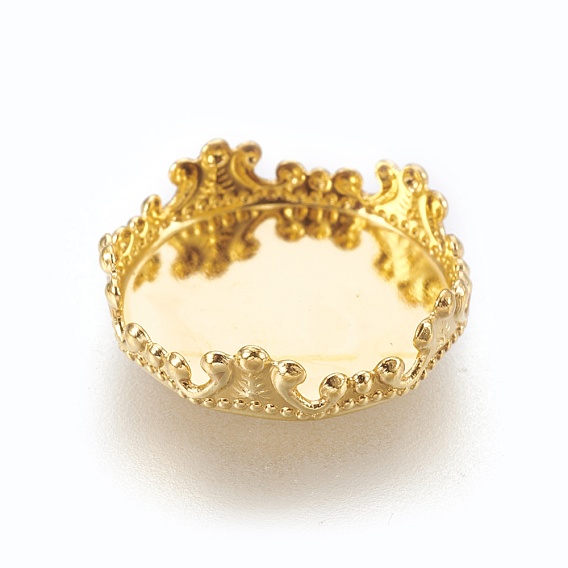 Brass Lace Edge Bezel Cups, Cabochon Settings