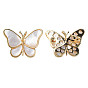 White Shell Butterfly Badge, Brass Lapel Pin for Backpack Clothes, Nickel Free