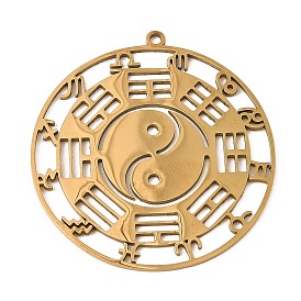 Pendentifs en acier inoxydable, charme de diagramme de bagua de yin yang