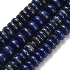 Нитки бусины из натурального ляписа-лазури, рондель