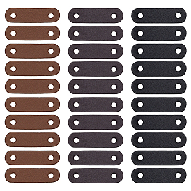 30Pcs 3 Colors Imitation Leather Strap Connector, Oval