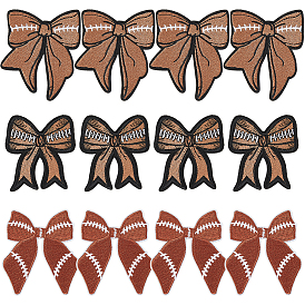 12 шт. 3 стили компьютерная вышивка нейлоновые тканевые заплатки, нашивка с бантом для регби