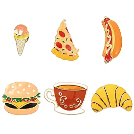 6шт. 6 стили, серия «Еда», эмалированные значки, броши из сплава для одежды рюкзака, разнообразные