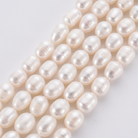  Natural Cultured Freshwater Pearl Beads Strands, Potato