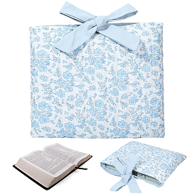 Flower Printed Polyester Cosmetic Bags, Ladies' Large Capacity Travel Storage Bags, Rectangle