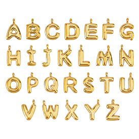 26Pcs 304 Stainless Steel Pendants, Letter Charm, Letter A~Z