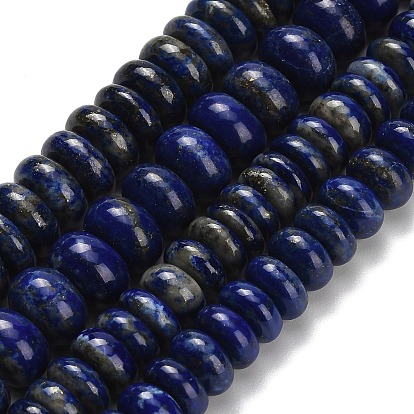 Нитки бусины из натурального ляписа-лазури, рондель
