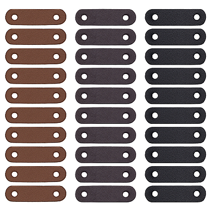 30Pcs 3 Colors Imitation Leather Strap Connector, Oval