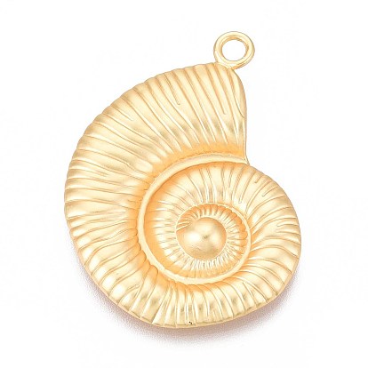 Rack Plating Alloy Big Pendants, Conch Shape, Cadmium Free & Lead Free