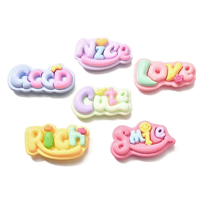 Непрозрачные кабошоны из смолы, слово