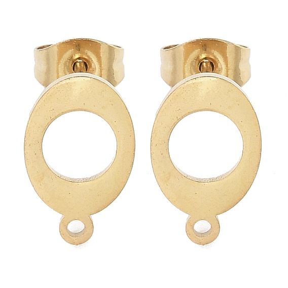 Овальное ионное покрытие (IP) 304 фурнитура для сережек-гвоздиков из нержавеющей стали, с петлей