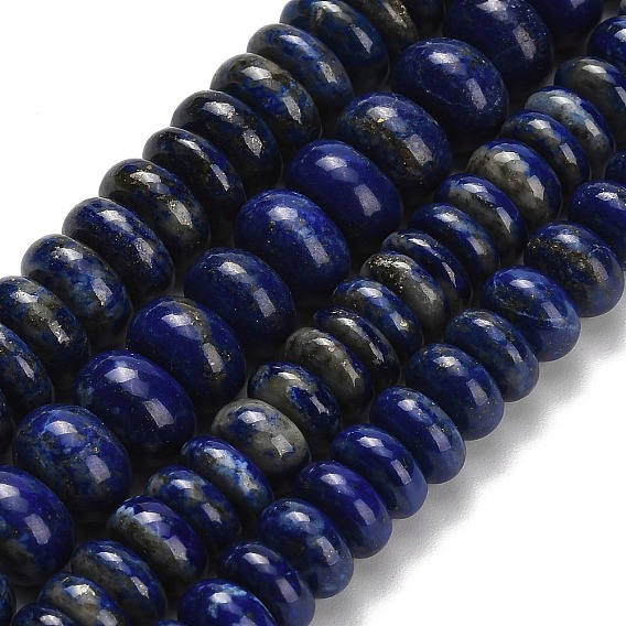 Нитки бусины из натурального ляписа-лазури, рондель