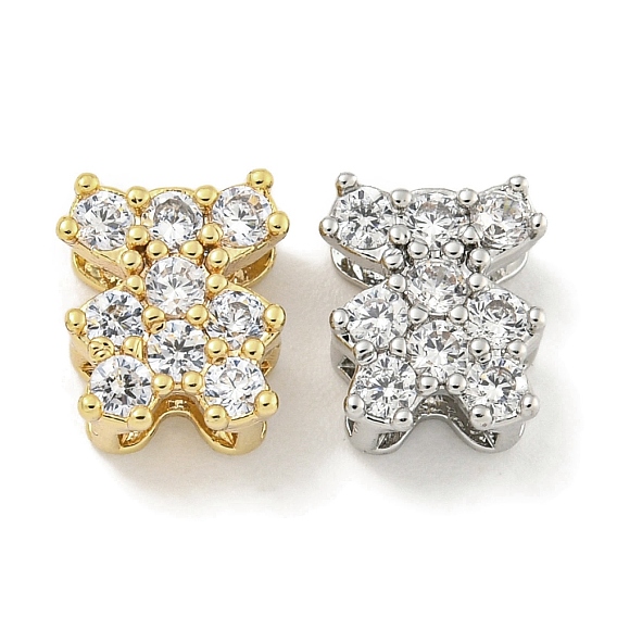 Латунь с прозрачными подвесками из циркония, без кадмия, без никеля и без свинца, медведь