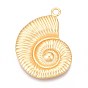 Rack Plating Alloy Big Pendants, Conch Shape, Cadmium Free & Lead Free