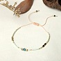Bohemian Style Handmade Braided Friendship Bracelet with Semi-Precious Beads for Women