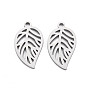304 Stainless Steel Pendants, Laser Cut, Leaf