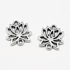 Tibetan Style Alloy Links/Connectors, Lotus Flower, Cadmium Free & Lead Free