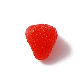 Perles en plastique pvc, imitation de fruits, sans trou, fraise
