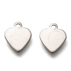 201 Stainless Steel Charms, Laser Cut, Heart
