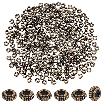 300Pcs Tibetan Style Alloy Beads, Rondelle