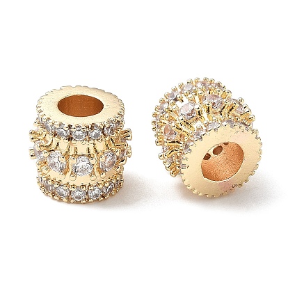 Латунные микро проложить Цирконий Европейский бисером, долговечный, бусины с большим отверстием