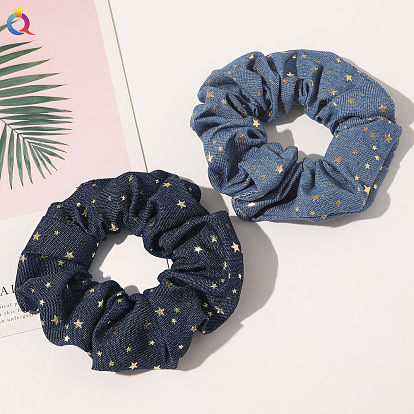 Gold Star Denim Hairband - Cute and Stylish Hair Accessory for Women.