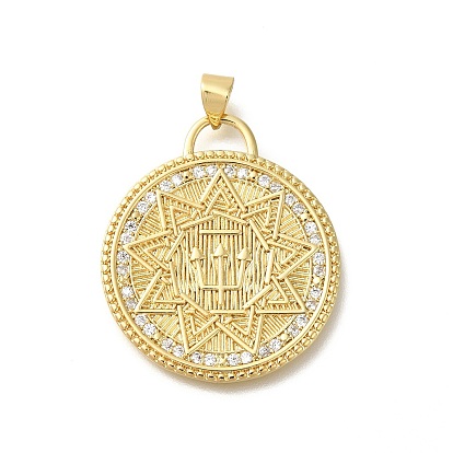 Покрытие стойки латунь с подвесками из фианита, долговечный, без свинца и без кадмия, плоский круглый со звездными подвесками