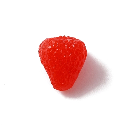 Perles en plastique pvc, imitation de fruits, sans trou, fraise