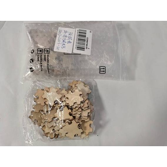 100Pcs Wood Cabochons, Puzzle