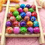 Spray Painted Acrylic Beads, Imitate Porcelain, Round