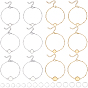 12Pcs 6 Styles 304 Stainless Steel Paperclip Chain Satellite Chain Bracelet Making, with Flat Round 304 Stainless Steel Cabochon Settings, with 12Pcs 3 Styles Transparent Glass Cabochons