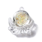 Pendentifs lumineux en résine transparente, breloques de pieuvre en feuille d'or avec perle d'imitation ABS à l'intérieur