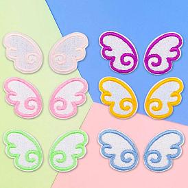 6 Pairs 6 Color Computerized Embroidery Cloth Iron On/Sew On Patches, Costume Accessories, Wing