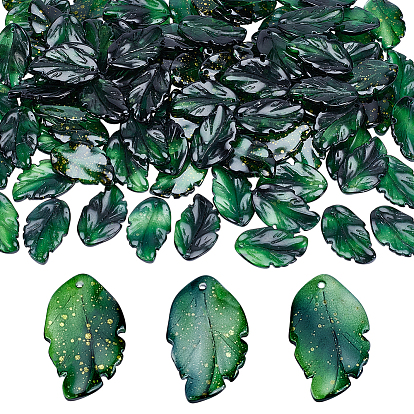 100 шт. Прозрачные стеклянные подвески, лист прелести