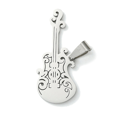 Pendentifs en acier inoxydable, charme de guitare