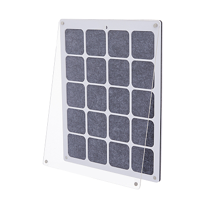 Transparent Acrylic & Felt Commemorative Coin Display Box, Coin Protective Case, Rectangle