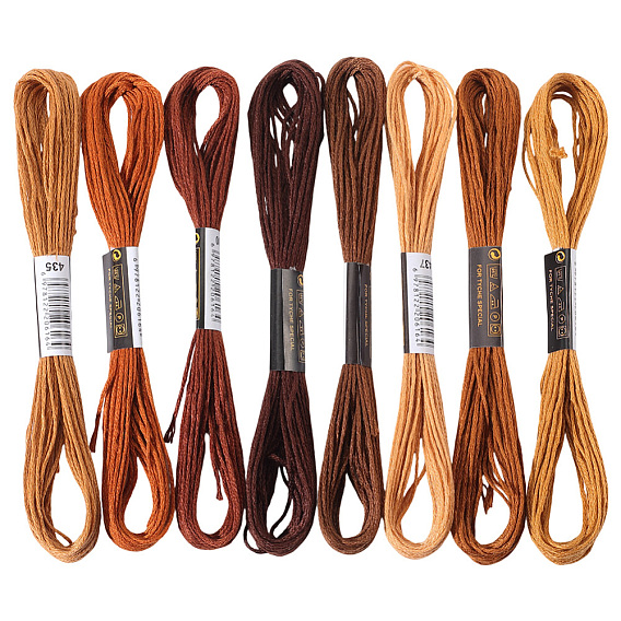 8 моточки 8 цвета 6 многослойная полиэфирная нить для вышивания, нитки для вышивки крестом, вышивка кисточкой, градиент цвета