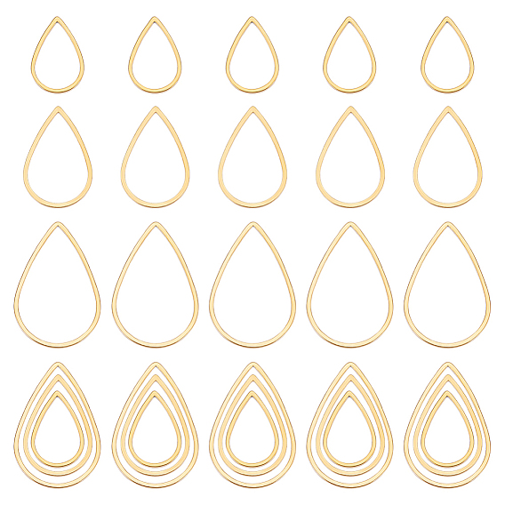 30 шт. 3 стиль 201 соединительные кольца из нержавеющей стали, слеза