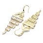 Teardrop Brass Micro Pave Cubic Zirconia Chandelier Earrings, Tassel Earrings, Long-Lasting Plated