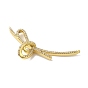 Rack Plating Brass Pave Cubic Zirconia Pendants, Bowknot, Long-Lasting Plated, Lead Free & Cadmium Free