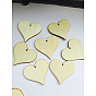 Unfinished Wood Heart Shape Discs Slices Pendants, Wood Pieces for DIY Embellishment Crafts