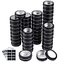 50Pcs Round Aluminum Packing Boxes with Visible Window Lid, with 10 Sheets Paper Self Adhesive Stickers