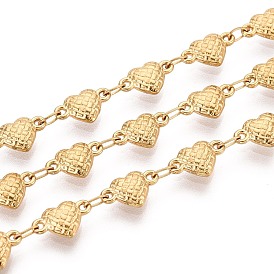 5м 304 цепочки из нержавеющей стали с текстурированными сердечками, пайки, с катушкой, ионное покрытие (ip)