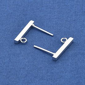 Прямоугольник 304 фурнитура для сережек-гвоздиков из нержавеющей стали, с петлей