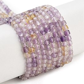 Natural Ametrine Beads Strands, Faceted Table Cut Cube