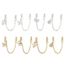 Латунные паве прозрачные кубические цирконии европейские защитные цепи с подвесками, долговечный, стойки покрытие