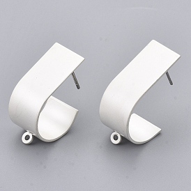 Eco-Friendly Iron Stud Earring Findings, with Loop, Raw(Unplated) Pins, Cadmium Free & Nickel Free & Lead Free