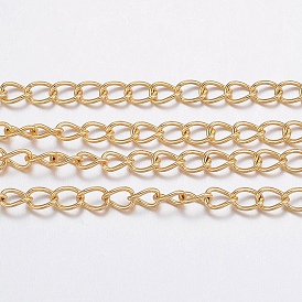 Ion Plating(IP) 304 Stainless Steel Curb Chains, with Spool, for Jewelry Making, Soldered